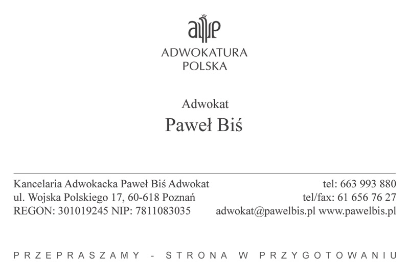 Adwokat - Paweł Biś